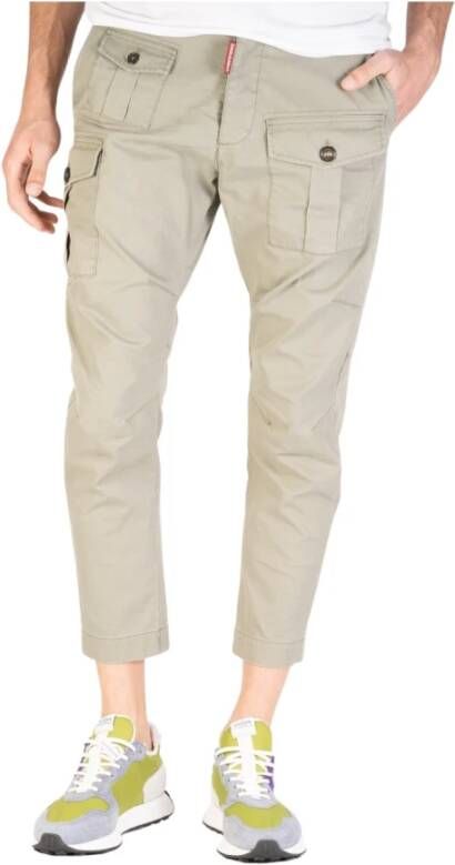 Dsquared2 Cropped Trousers Groen Heren