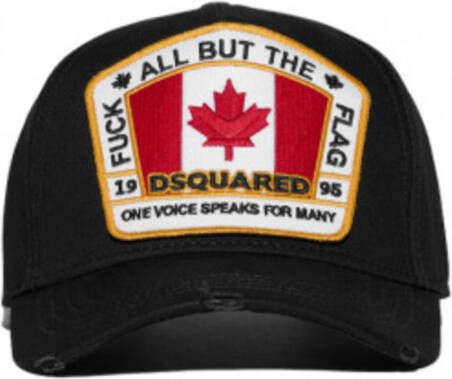 Dsquared2 Geborduurde Logo Cap met Canada Blad Zwart Black Heren