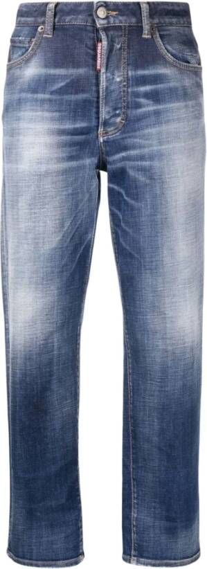 Dsquared2 Dames Straight Leg Denim Jeans Blauw Dames