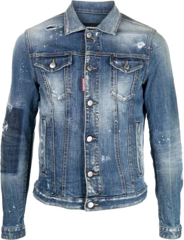 Dsquared2 Denim Jackets Blauw Heren