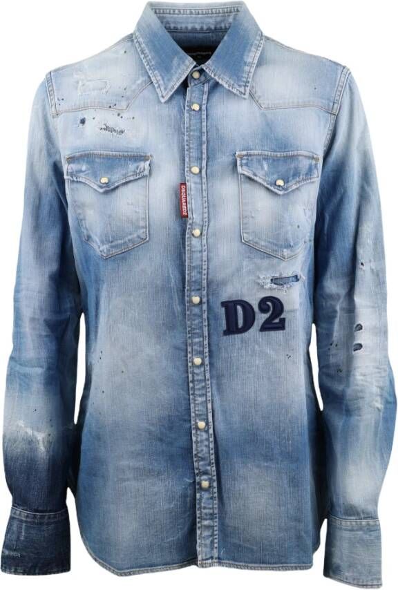 Dsquared2 Jeans Overhemd Blue Dames