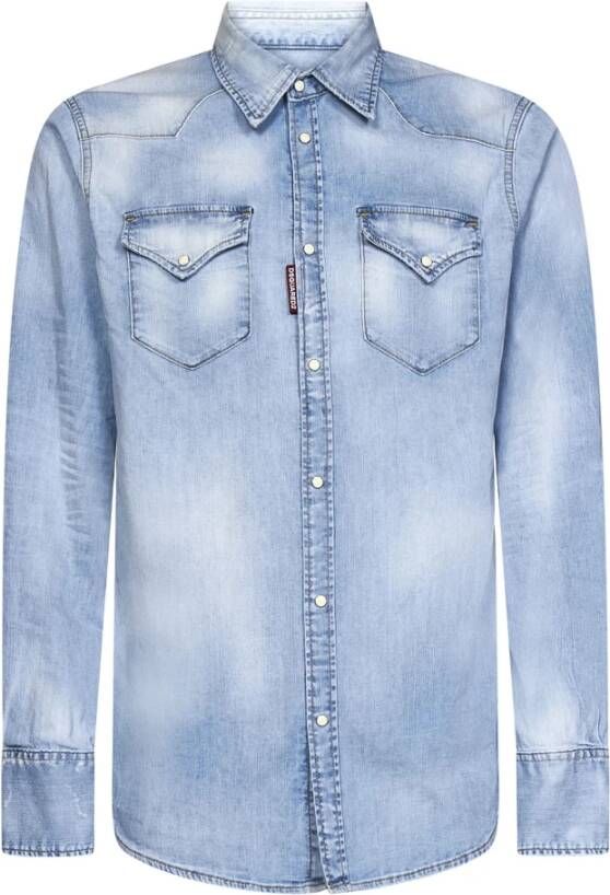Dsquared2 Denim Overhemd voor Elk Seizoen Blue Heren
