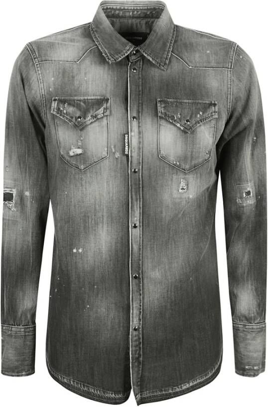 Dsquared2 Denim Shirts Grijs Heren