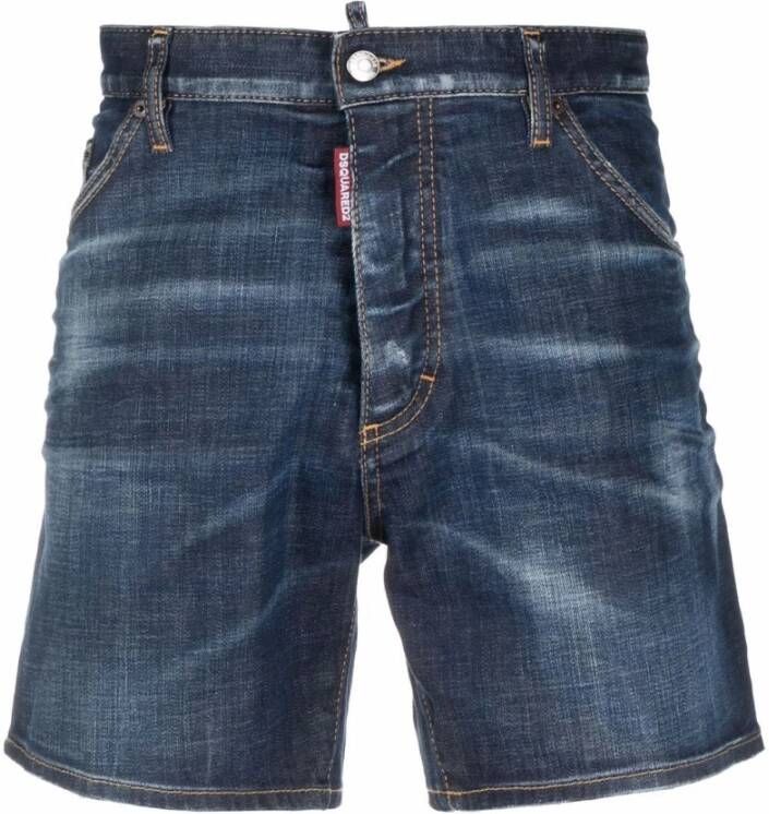 Dsquared2 Denim Shorts voor Heren Blauw Heren