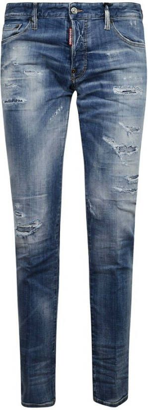 Dsquared2 Distressed-finish Slim-fit Jeans Blauw Heren