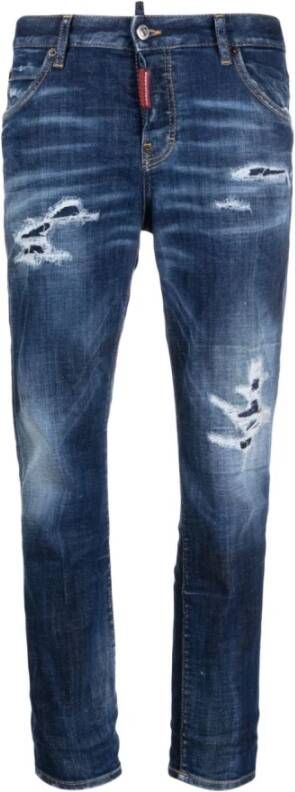 Dsquared2 Distressed Skinny Jeans Blauw Dames