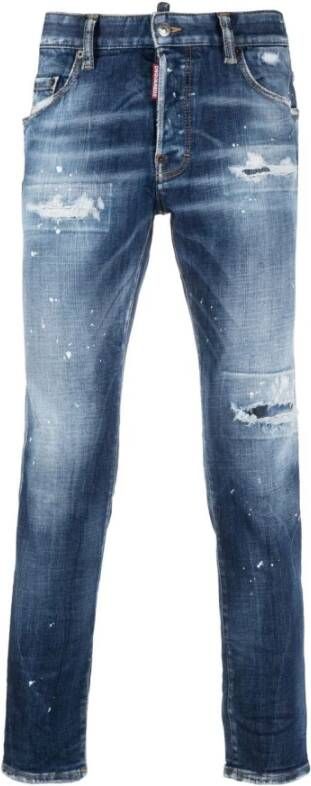 Dsquared2 Distressed Skinny Jeans Blauw Heren