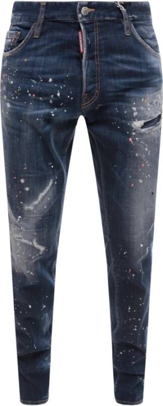 Dsquared2 Distressed Slim-fit Jeans Blauw Heren