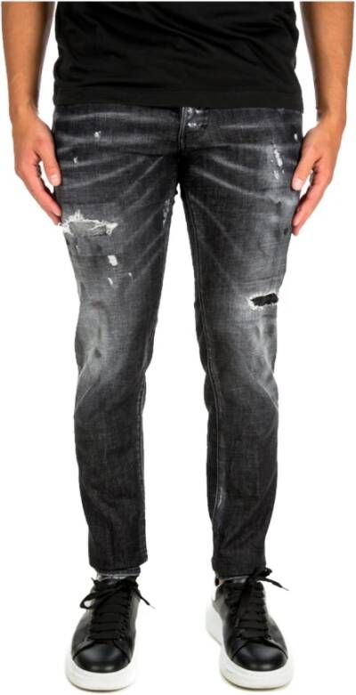 Dsquared2 Distressed Slim-fit Jeans Zwart Heren