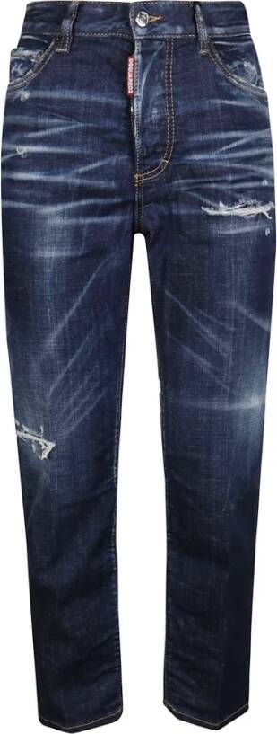 Dsquared2 Donkerblauwe Cropped Jeans Blauw Dames