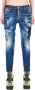 Dsquared2 Donkere Tiffany Cool Cropped Jeans Blauw Dames - Thumbnail 1
