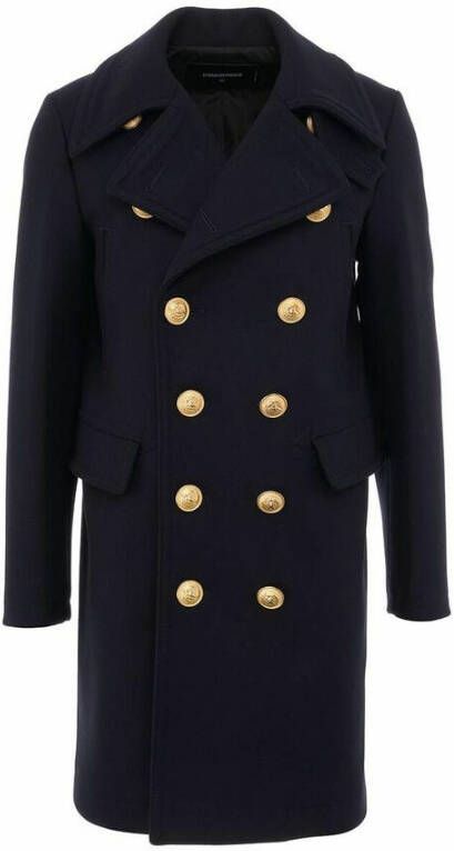Dsquared2 Klassieke Double-Breasted Jas Blue Heren