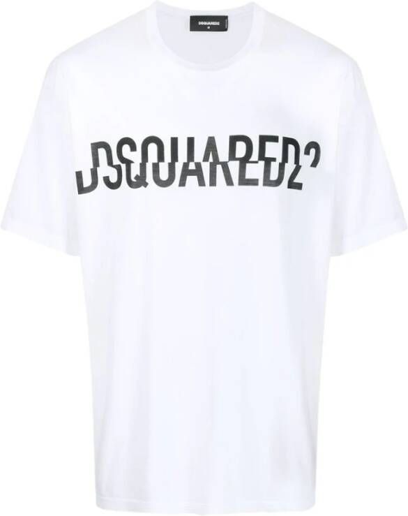 Dsquared2 Double Cut Logo T-shirt Wit Heren