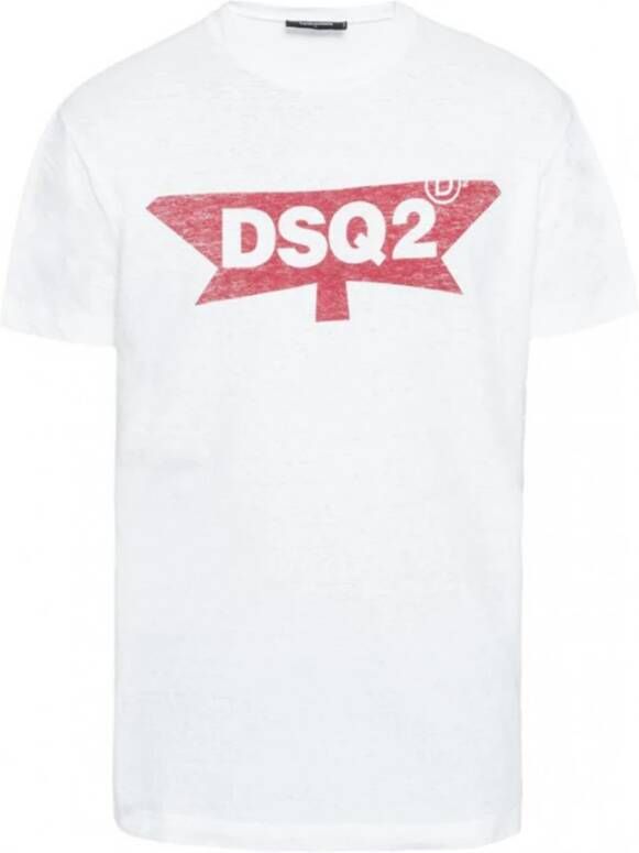 Dsquared2 Wit Katoenen T-Shirt Gemaakt in Italië White Heren