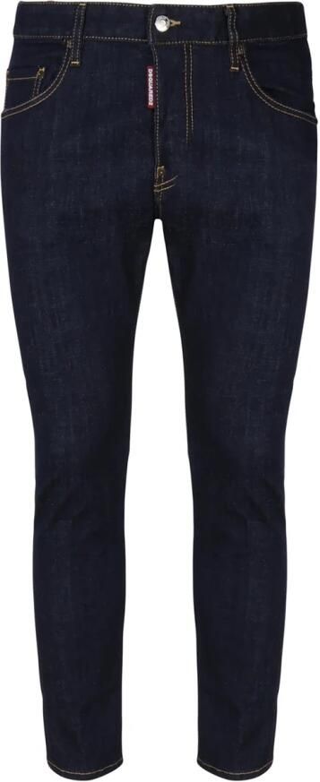 Dsquared2 Slim-Fit Donkerblauwe Jeans met Contrasterende Stiksels Blauw Heren - Foto 9