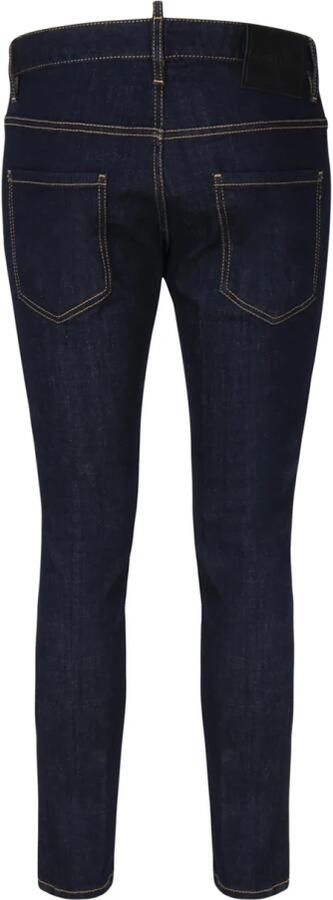Dsquared2 Slim-Fit Donkerblauwe Jeans met Contrasterende Stiksels Blauw Heren - Foto 12