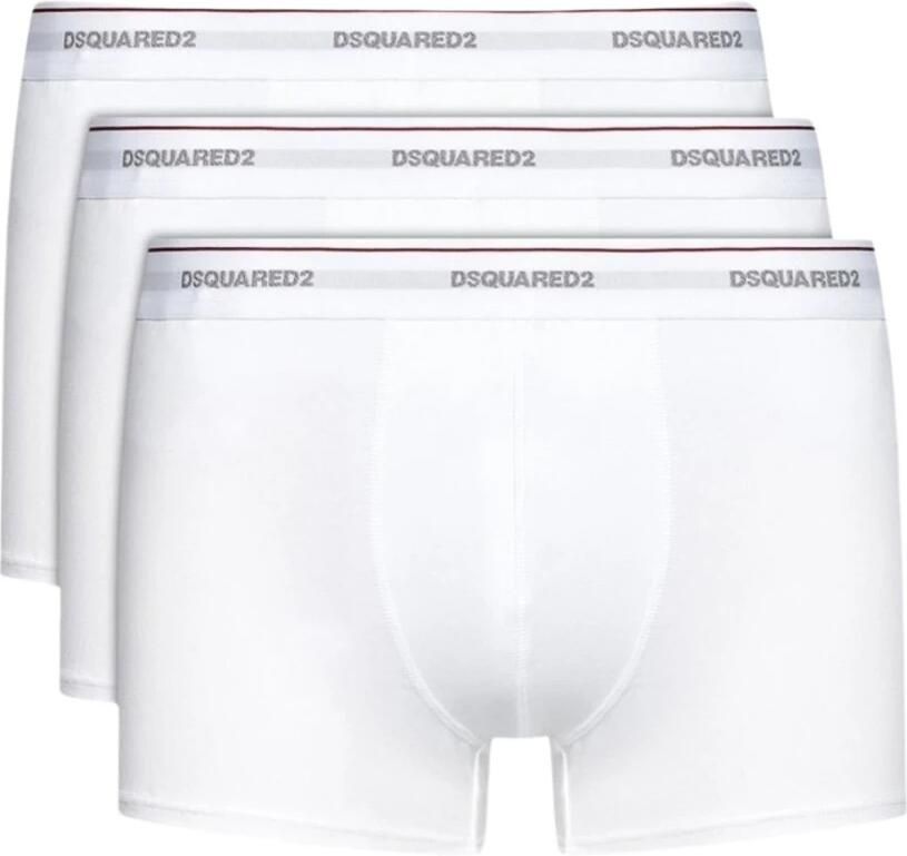 Dsquared2 Boxershorts met Logo-Tailleband Wit Set van Drie White Heren