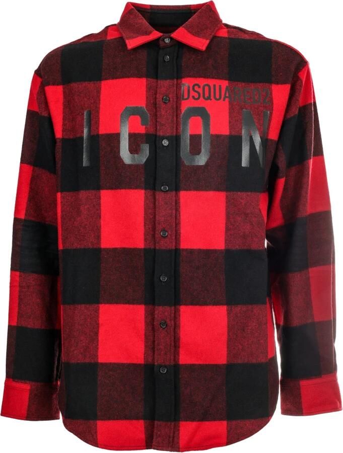 Dsquared2 Rode Geruite Flanellen Overhemd voor Heren Red Heren