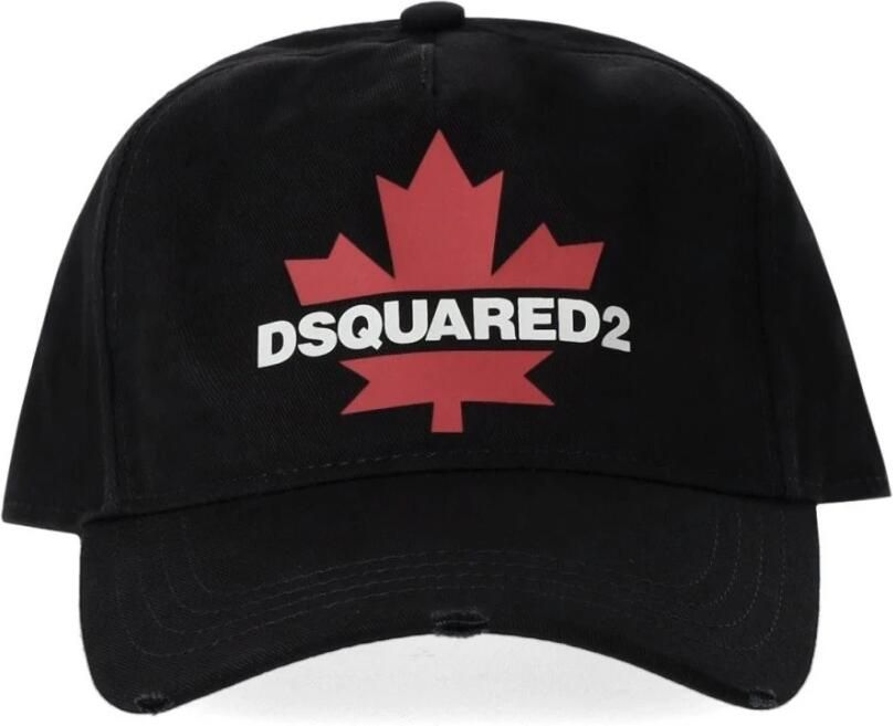 Dsquared2 Zwarte Hoed met Logo en Esdoornbladprint Black Heren - Foto 2