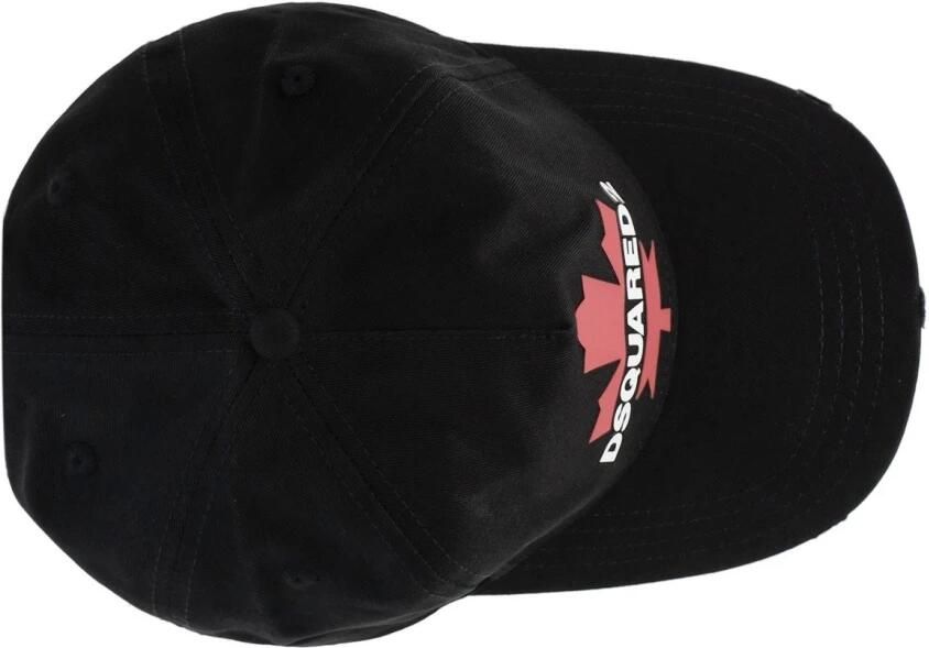 Dsquared2 Zwarte Hoed met Logo en Esdoornbladprint Black Heren - Foto 3