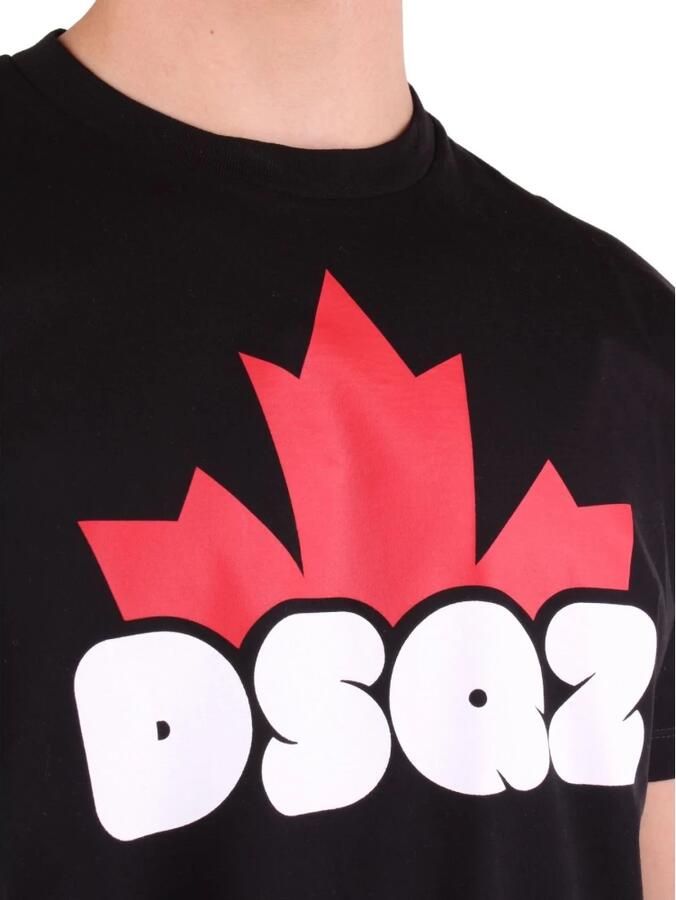 Dsquared2 Cool Fit Katoenen T-Shirt met Ronde Hals en Korte Mouwen Black Heren