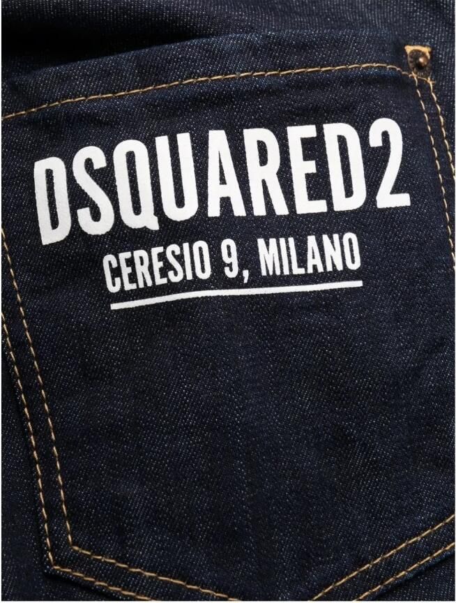 Dsquared2 Slim-Fit Donkerblauwe Jeans met Contrasterende Stiksels Blauw Heren - Foto 2