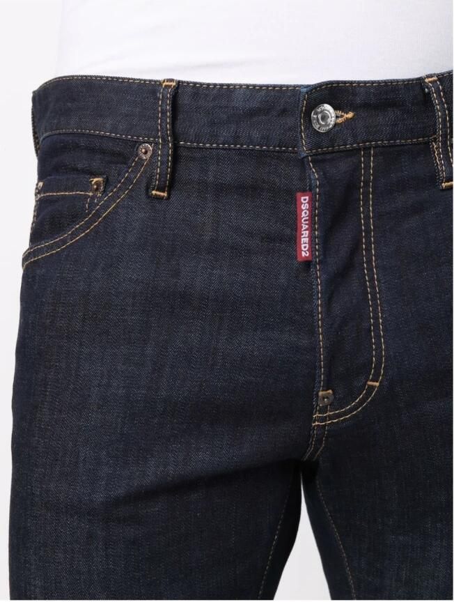 Dsquared2 Slim-Fit Donkerblauwe Jeans met Contrasterende Stiksels Blauw Heren - Foto 6