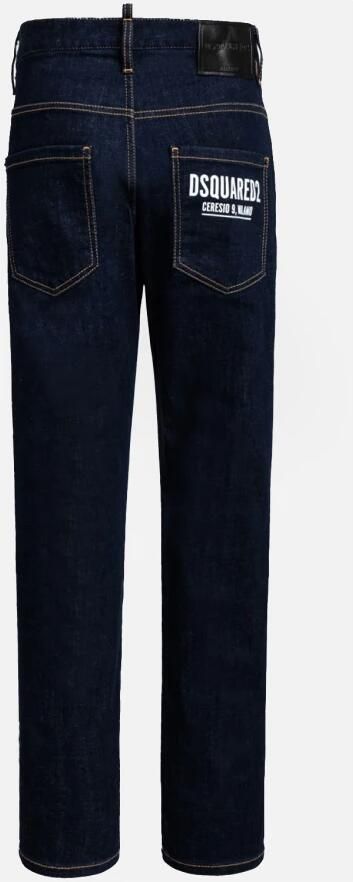 Dsquared2 Slim-Fit Donkerblauwe Jeans met Contrasterende Stiksels Blauw Heren - Foto 10