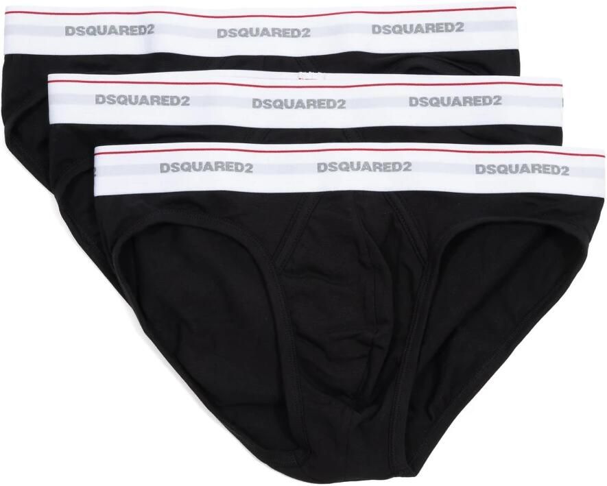 Dsquared2 Effen Briefs 3 Pack Elastische Taille Black Heren - Foto 2