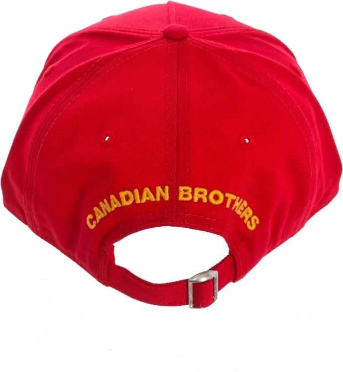 Dsquared2 Geborduurde katoenen pet met gescheurde klep Red Heren - Foto 3