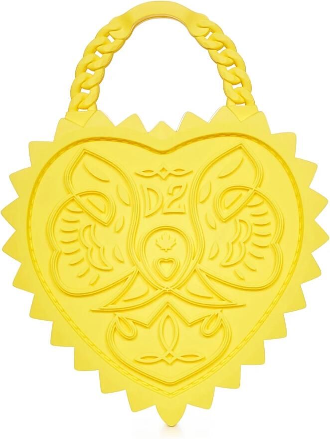 Dsquared2 Gele Rubberen Hartentas met Kettinghandvatten Yellow Dames - Foto 3