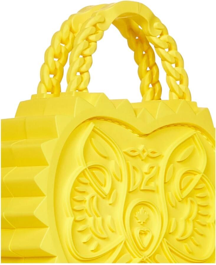 Dsquared2 Gele Rubberen Hartentas met Kettinghandvatten Yellow Dames
