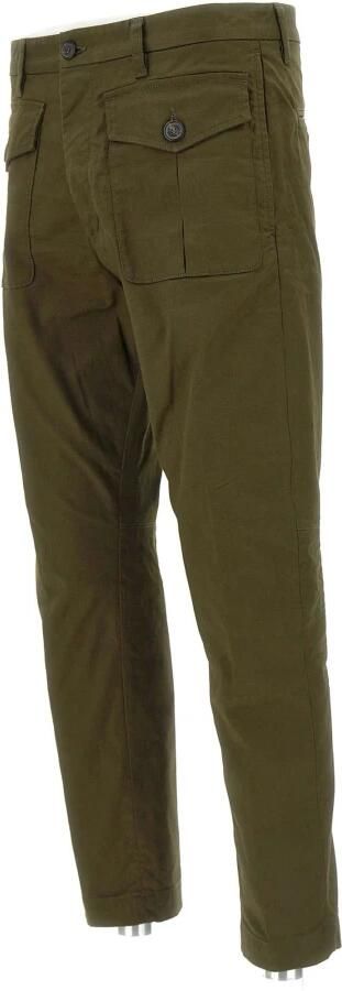 Dsquared2 Stretch Katoen Chino Broek Donkergroen Green Heren - Foto 12
