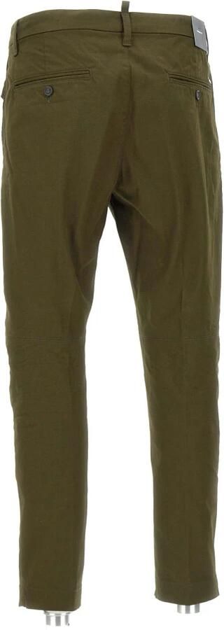 Dsquared2 Stretch Katoen Chino Broek Donkergroen Green Heren - Foto 11