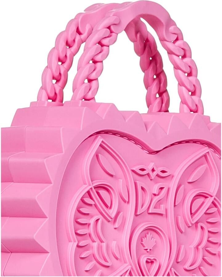 Dsquared2 Roze Hart Tas met Ketting Handvatten Roze Dames