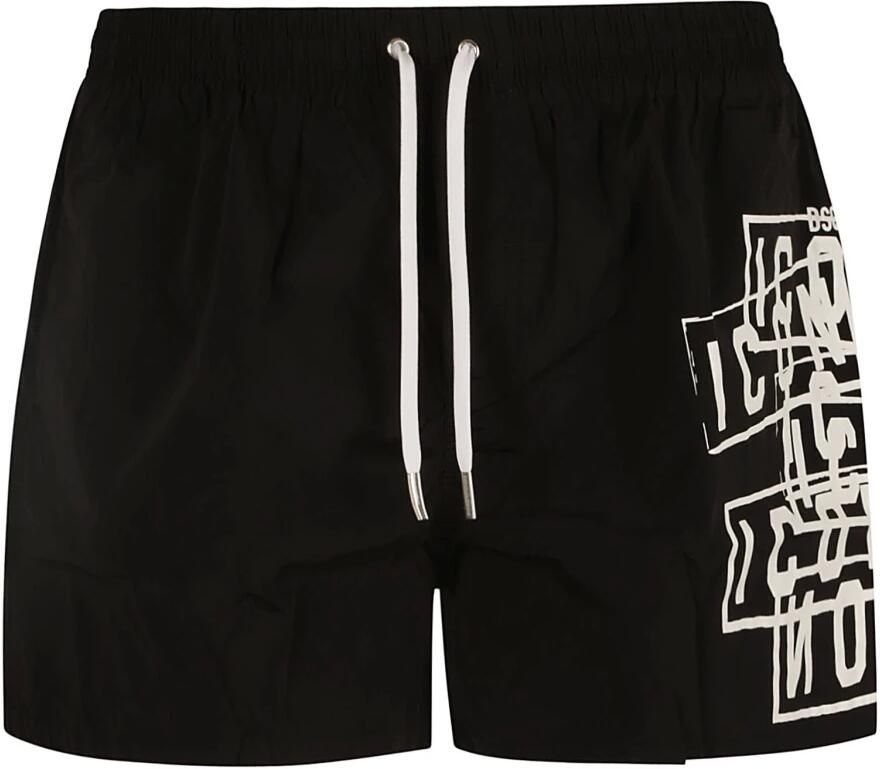 Dsquared2 Iconische Logo Zwemshorts Zwart Black Heren