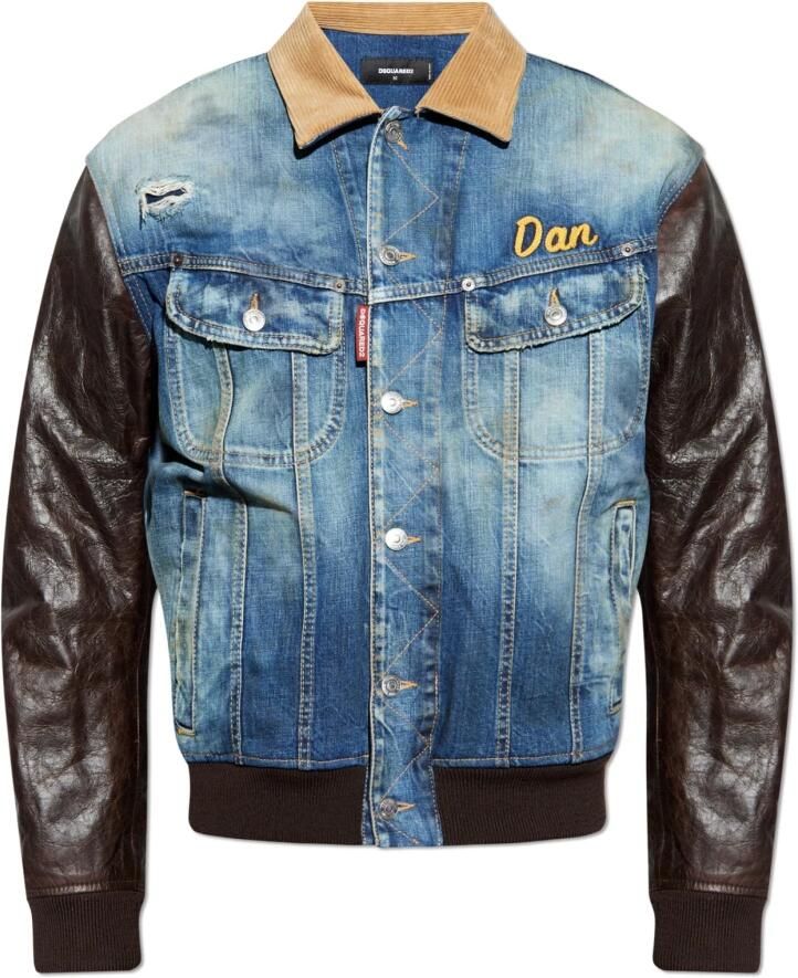 Dsquared2 Jas gemaakt van gecombineerde materialen Blue Heren