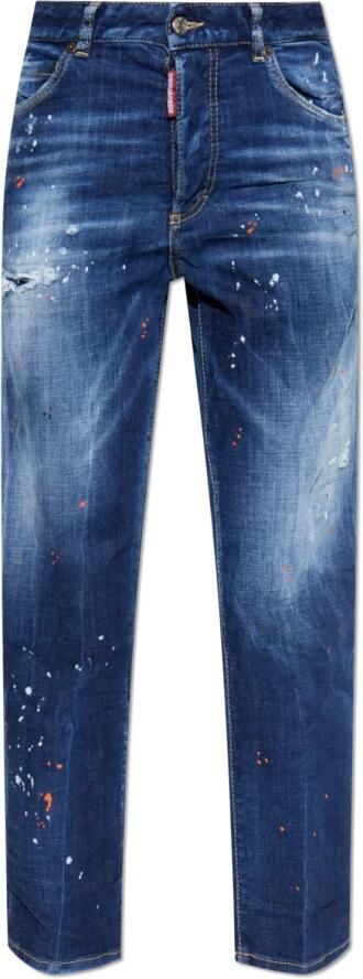 Dsquared2 Vintage Boston Jeans met Unieke Gebruikte Look Blue Dames