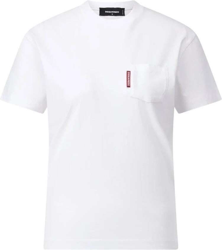Dsquared2 Klassiek T-shirt met zak White Dames - Foto 2