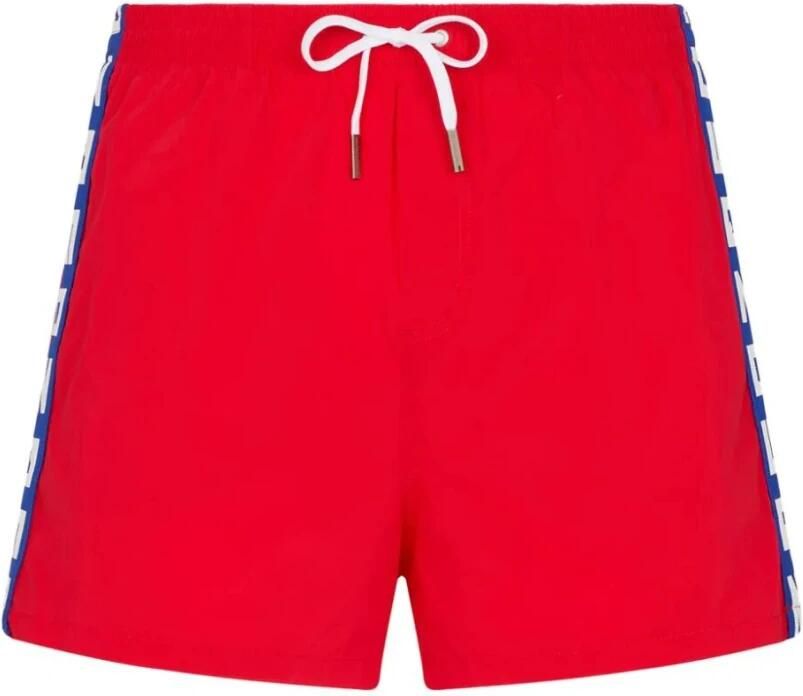 Dsquared2 Logo-Tape Zwemshorts in Klaproos Rood Red Heren