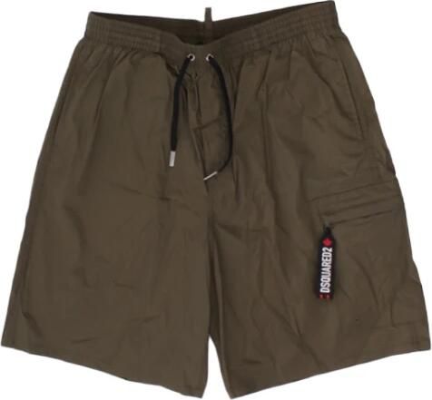 Dsquared2 Militaire Zee Kleding Logo Zwemkleding Green Heren