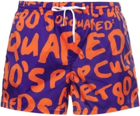 Dsquared2 Paarse Logo Zwembroek Multicolor Heren