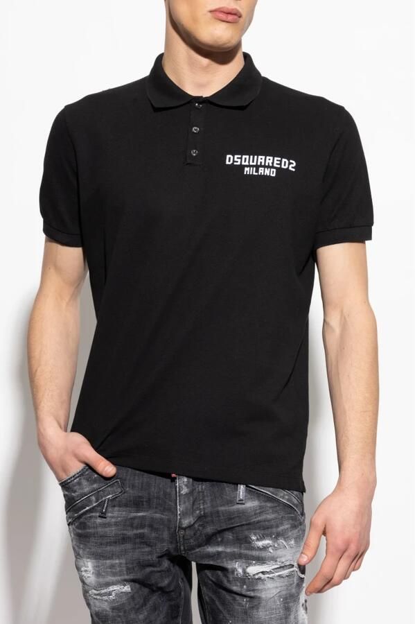 Dsquared2 Zwart Polo T-Shirt met knoopsluiting Black Heren - Foto 8