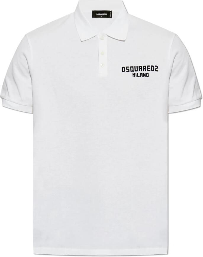 Dsquared2 Monogram Katoenen Poloshirt met Klassieke Kraag White Heren - Foto 2