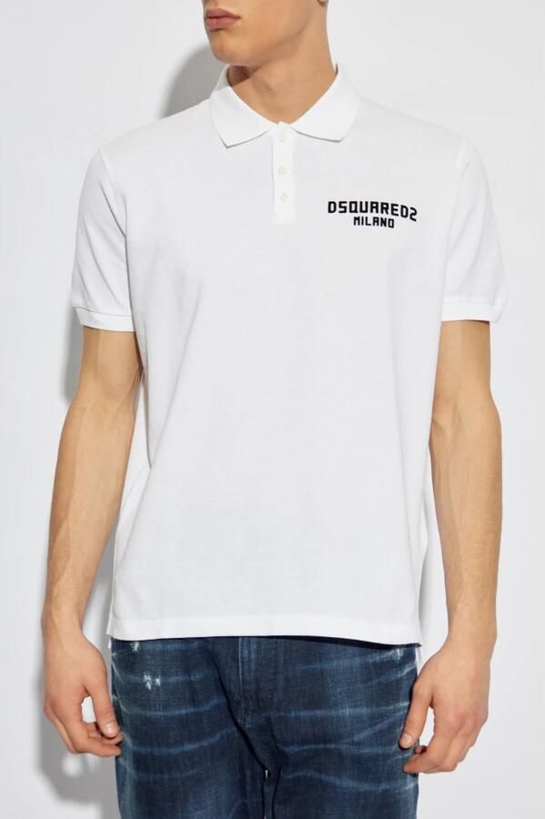 Dsquared2 Monogram Katoenen Poloshirt met Klassieke Kraag White Heren - Foto 5
