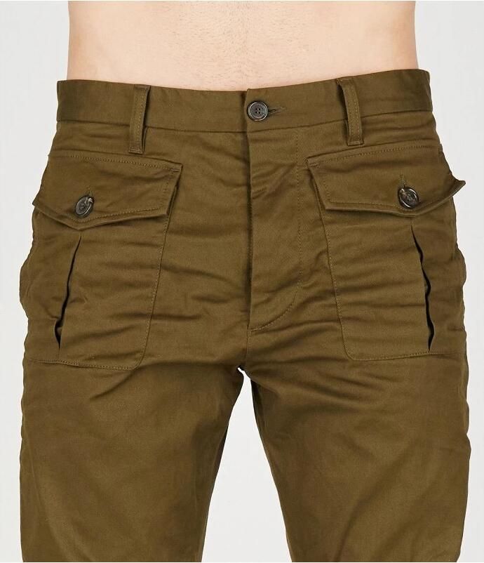 Dsquared2 Stretch Katoen Chino Broek Donkergroen Green Heren - Foto 4