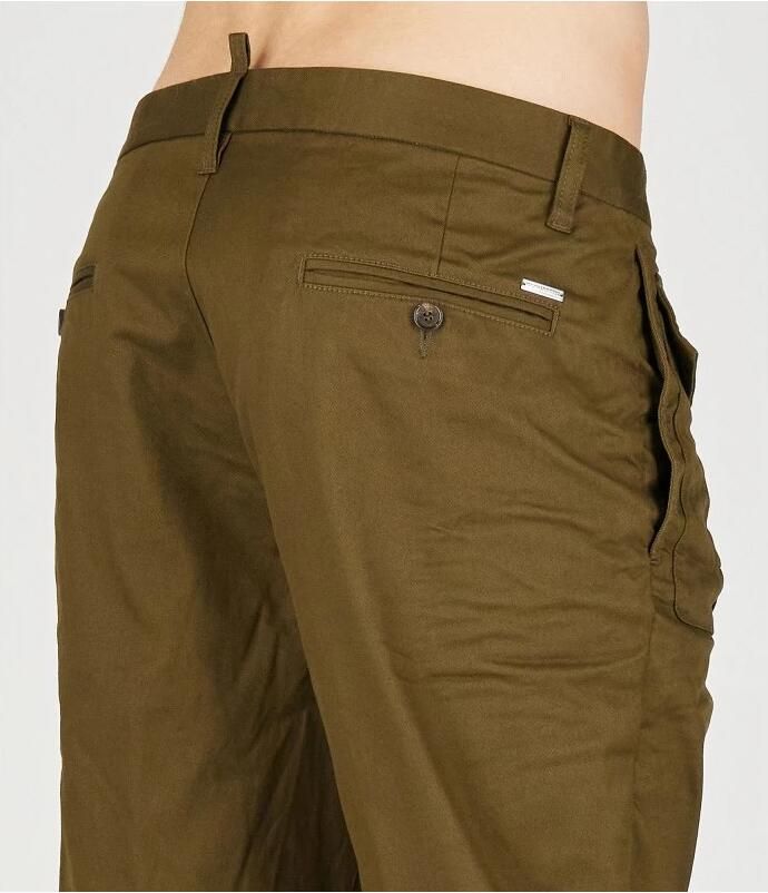 Dsquared2 Stretch Katoen Chino Broek Donkergroen Green Heren - Foto 5