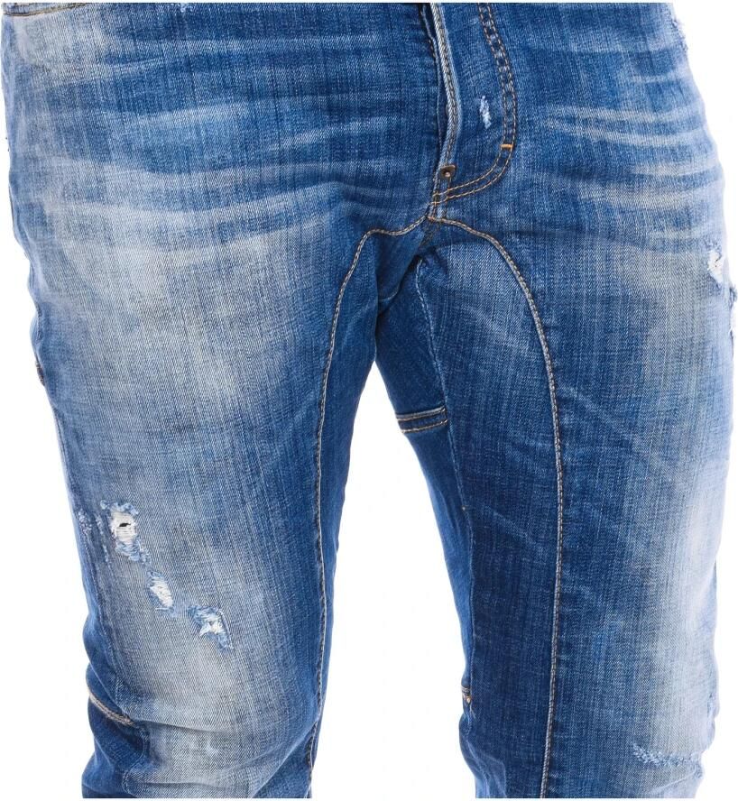 Dsquared2 Blauwe Slim Fit Ripped Jeans Blue Heren