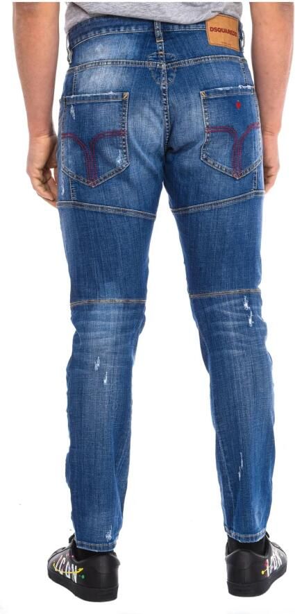 Dsquared2 Blauwe Slim Fit Ripped Jeans Blue Heren - Foto 4