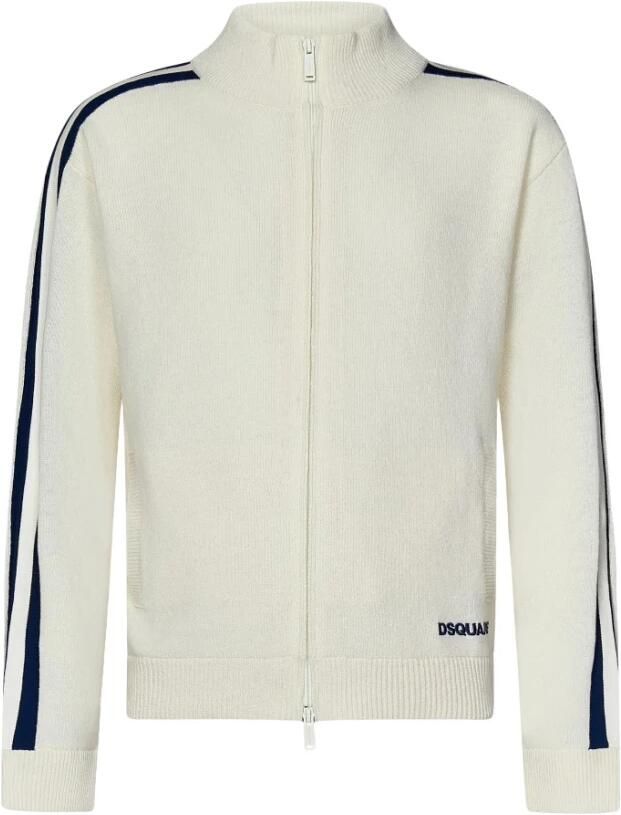 Dsquared2 Witte Zip-Up Cardigan Gebreide kleding Aw24 White Heren - Foto 9